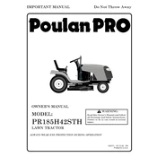 Poulan Pro PR185H42STH Tractor manual cover