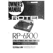 Rotel RP-6300 Turntable manual cover