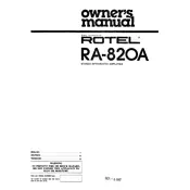 Rotel RA-820A Amplifier manual cover