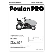 Poulan Pro PBGT2254 Tractor manual cover