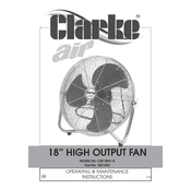 Clarke 3231500 CDF18HV-B 18 Inch High Output Fan manual cover