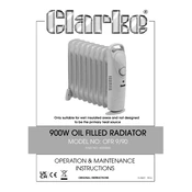 Clarke 6934003 OFR9 90 900W Oil Filled Radiator manual cover