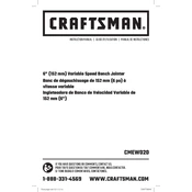 Craftsman CMEW020 Jointer manual cover