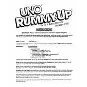 UNO Mattel Rummy Up 49002 Card Game manual cover