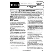 Toro Recycler 21-inch 20322 Mower manual cover