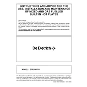 De Dietrich DTE590XU1 Hob manual cover