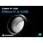 Canon Ultrasonic EF85mm f 1.2L II USM manual cover