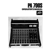 Peavey PA 700S Mixer manual cover