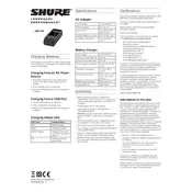 Shure SBC100 Battery manual cover