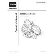 Toro SL500 13AP62RP544 Tractor manual cover