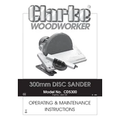 Clarke 6462140 CDS300 300mm Disc Sander manual cover