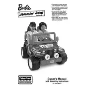 Power Wheels Mattel Barbie Jammin Jeep W4473 Toy manual cover