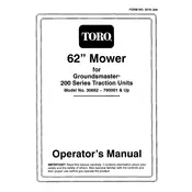 Toro Groundsmaster 62-inch 30662 Tractor manual cover