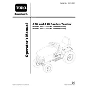 Toro 420 72211 Tractor manual cover