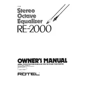 Rotel RE-2000 Equalizer manual cover