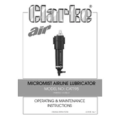 Clarke 3120512 CAT195 Micromist Airline Lubricator manual cover