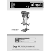 Scheppach DP18VARIO 5906807903 Drill manual cover