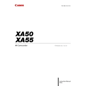 Canon XA50 manual cover