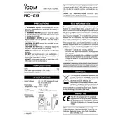 Icom RC-28 Remote manual cover