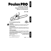 Poulan Pro 260 Chainsaw manual cover