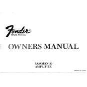 Fender Bassman 10 1978 Amplifier manual cover