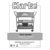 Clarke 7630925 CWM20 Parts Washer Maintenance manual cover