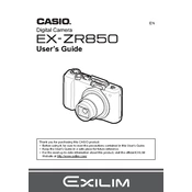 Casio EXZR850 Camera manual cover