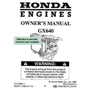 Honda GX640 1995 Engine manual cover