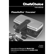 Chef's Choice 834 PizzellePro Toscano Waffle Maker manual cover