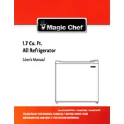 Magic Chef HMAR170BE Refrigerator manual cover