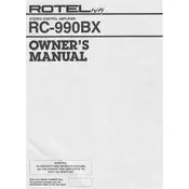 Rotel RC-990BX Amplifier manual cover