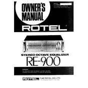 Rotel RE-900 Equalizer manual cover