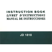 Janome JD 1818 manual cover