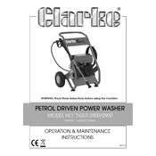 Clarke 7320056 Tiger 2900 Petrol Driven Power Washer manual cover