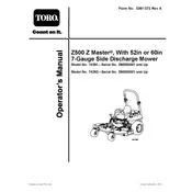 Toro Z Master Z500 74292 Mower manual cover