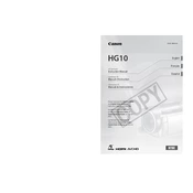 Canon HG10 manual cover