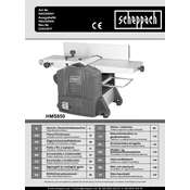 Scheppach HMS850 5902205901 Planing Machine manual cover