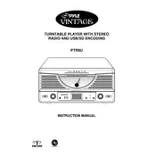 Pyle PTR8UB Turntable manual cover