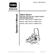 Toro Z Master Turbo Force Z500 74295 Mower manual cover