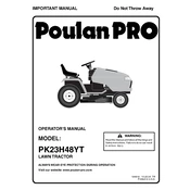 Poulan Pro PK23H48YT Tractor manual cover