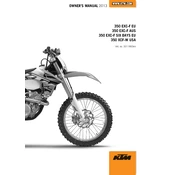 KTM EXC‑F 350 AUS 2013 Motorcycle manual cover