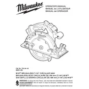 Milwaukee M18 2631-20 Saw manual cover