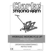 Clarke 7610193 CML5 Hydraulic Motorcycle Lift manual cover