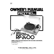 Rotel RP-2400 Turntable manual cover