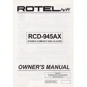 Rotel RCD-945AX CD Player manual cover