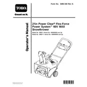 Toro Power Clear Flex-Force 39921 Snow Thrower manual cover