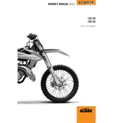 KTM SX 125 2020 Motorcycle manual cover