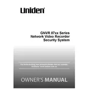 Uniden GNVR 87xx Security System manual cover