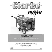 Clarke 8857715 FG4050ES Generator manual cover