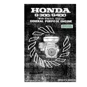 Honda G300 Electric Start 1978 Engine manual cover